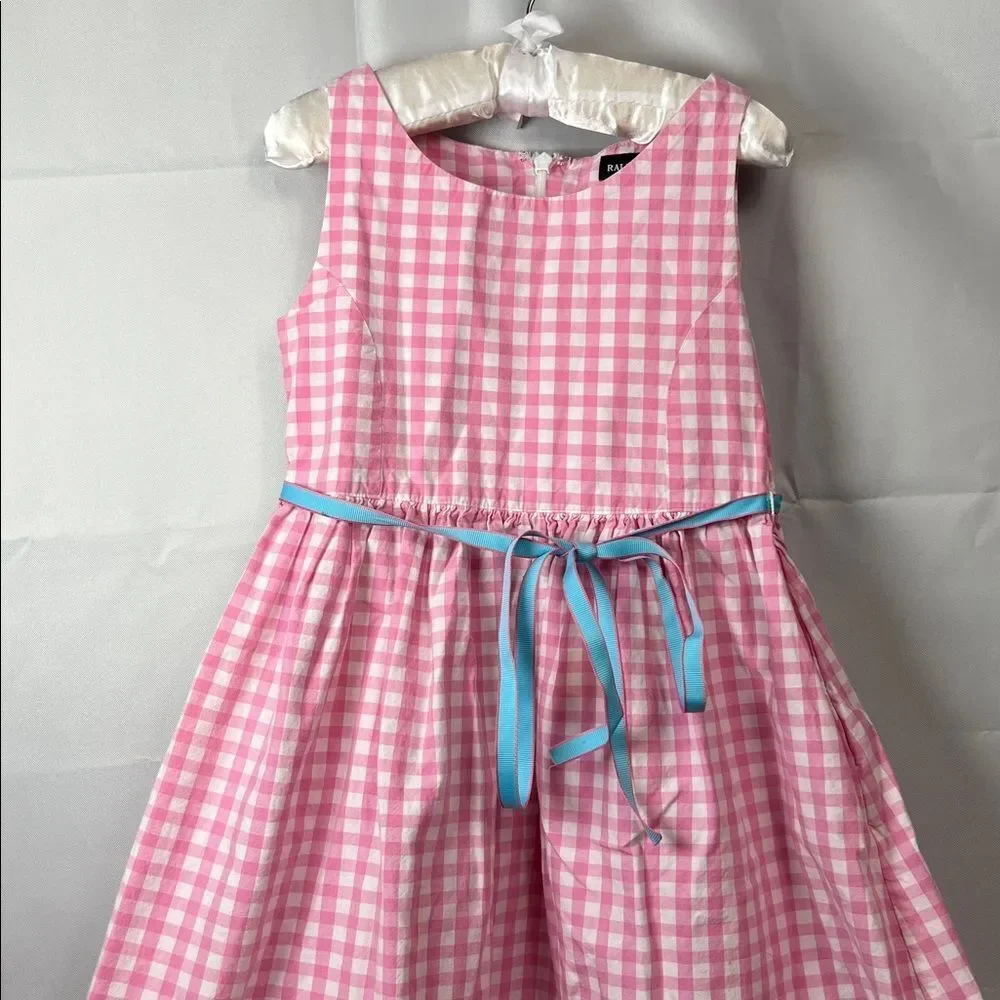Ralph Lauren Pink and white gingham sleeveless dress size 4/4T